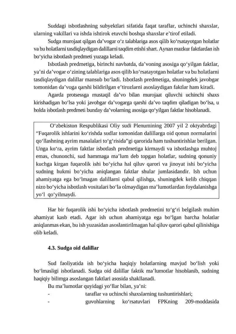 Fuqarolik protsessida ISBOTLASH VA DALILLAR 2