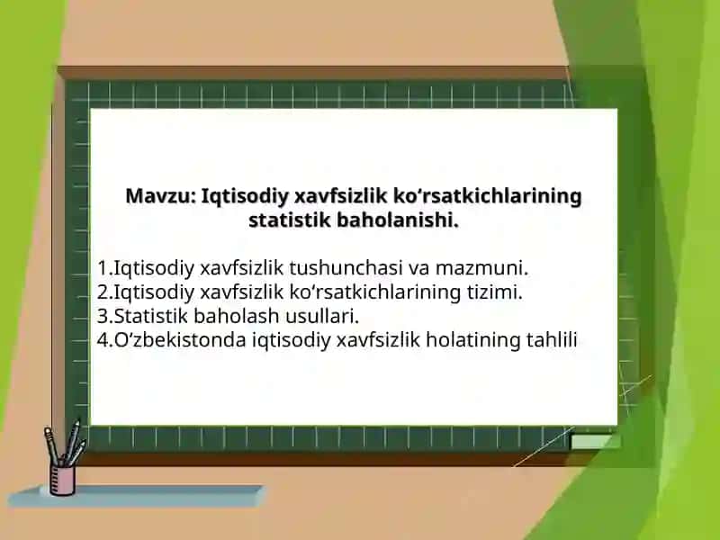 Iqtisodiy xavfsizlik ko‘rsatkichlarining statistik baholanishi 2