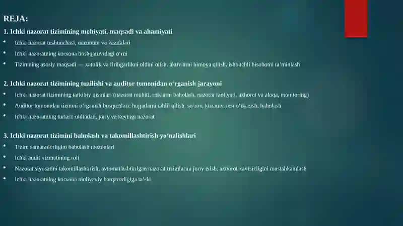 Ichkinazorattizimini o'rganish 2