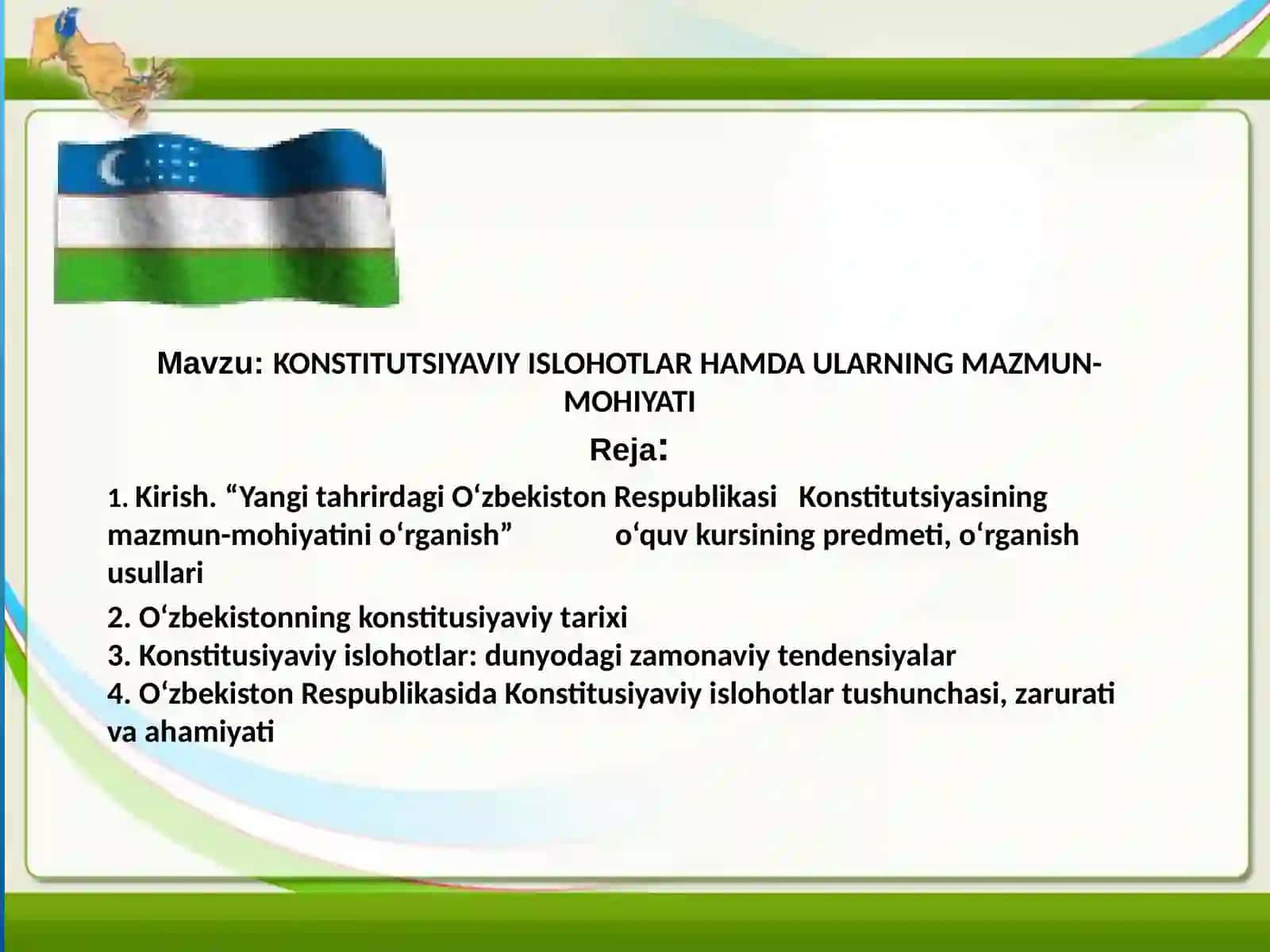 KONSTITUTSIYAVIY ISLOHOTLAR HAMDA ULARNING MAZMUN-MOHIYATI 2