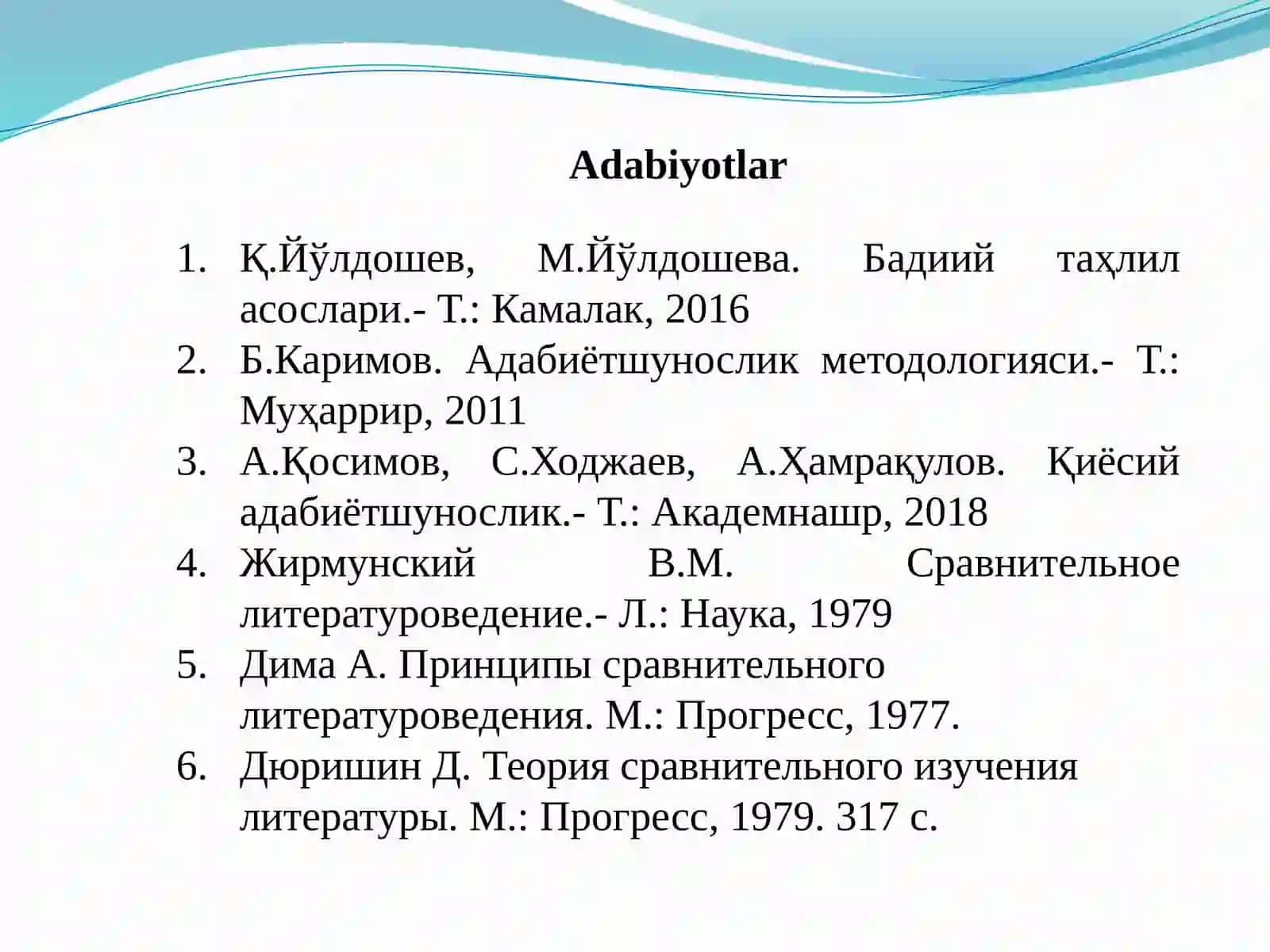 А.Н.Веселовскийнинг қиёсий тарихий адабиётшунослик назарияси 2