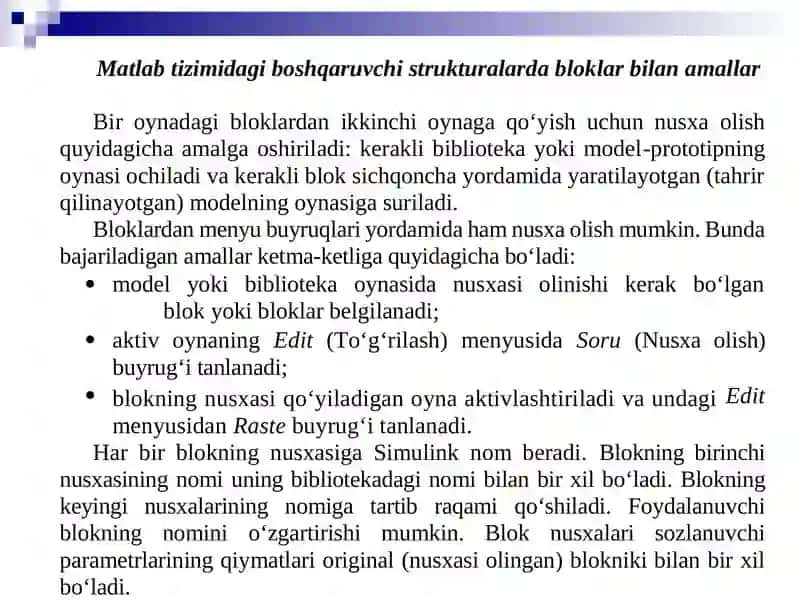 Matlab tizimi 2