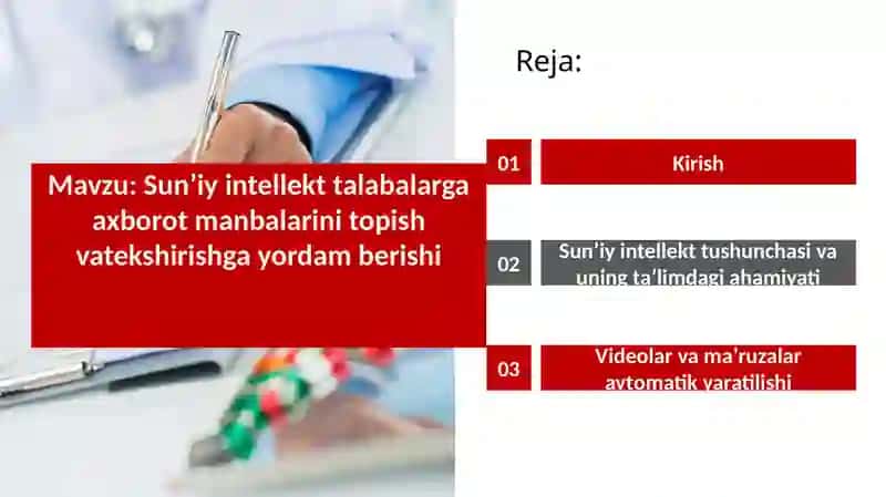 Sun’iy intellekt talabalarga axborot manbalarini topish vatekshirishga yordam berishi 2