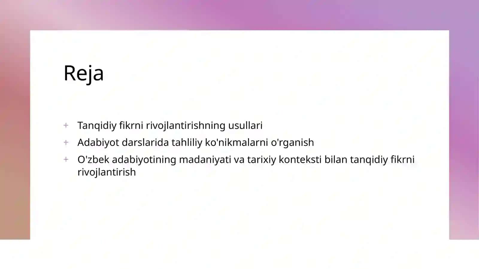 Adabiyot darslarida tanqidiy tafakkurni rivojlantirish usullari 2