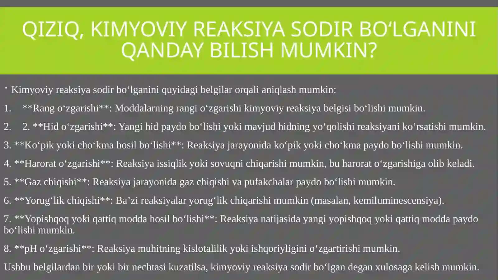 Kimyoviy reaksiyalar 1-qism 2