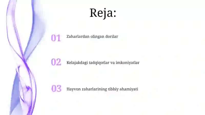 Zaharli hayvonlar zaharining tibbiyotdagi ahamiyati 2