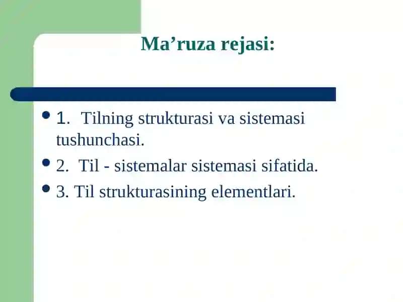 TIL SISTЕMАSI VА STRUKTURАSITUSHUNCHASI 2