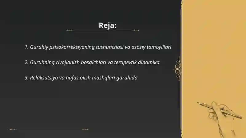 Guruhiy psixokorreksiyaning asosiy metodlari 2