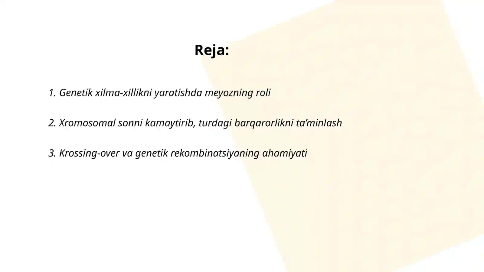 Meyozning biologik axamiyati 2