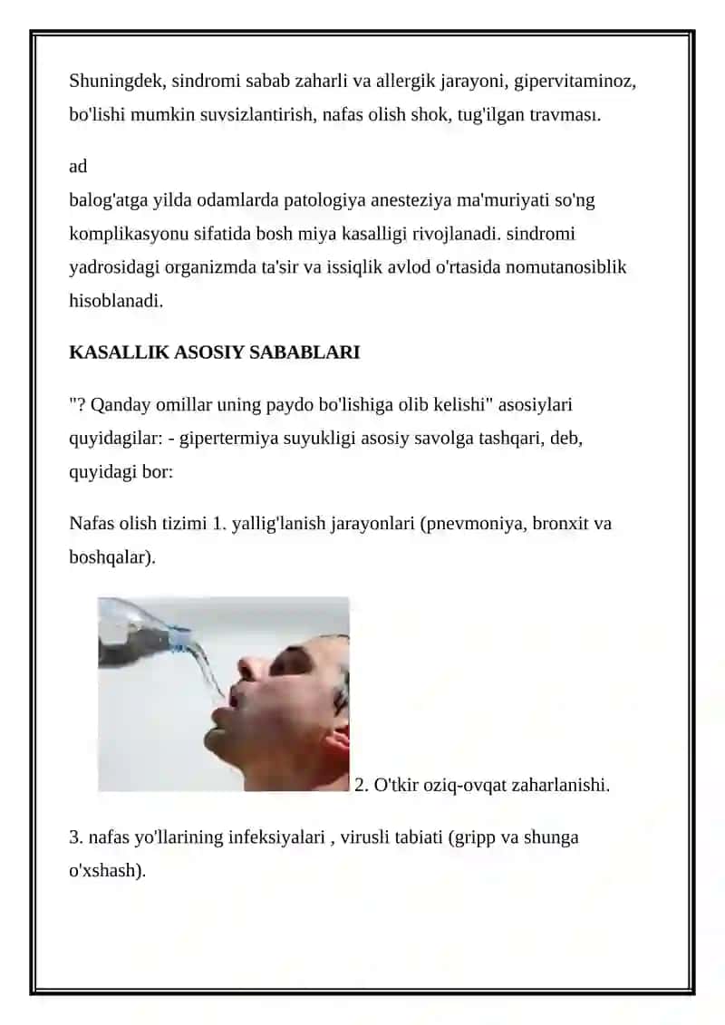 NIMA GIPERTERMIYA SUYUKLIGI SINDROMI? 2