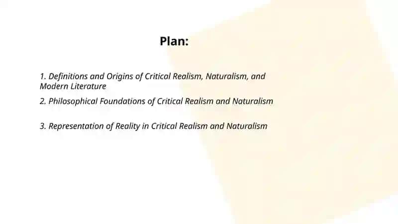 Comparison between Critical realism, naturalism and modern literature 2
