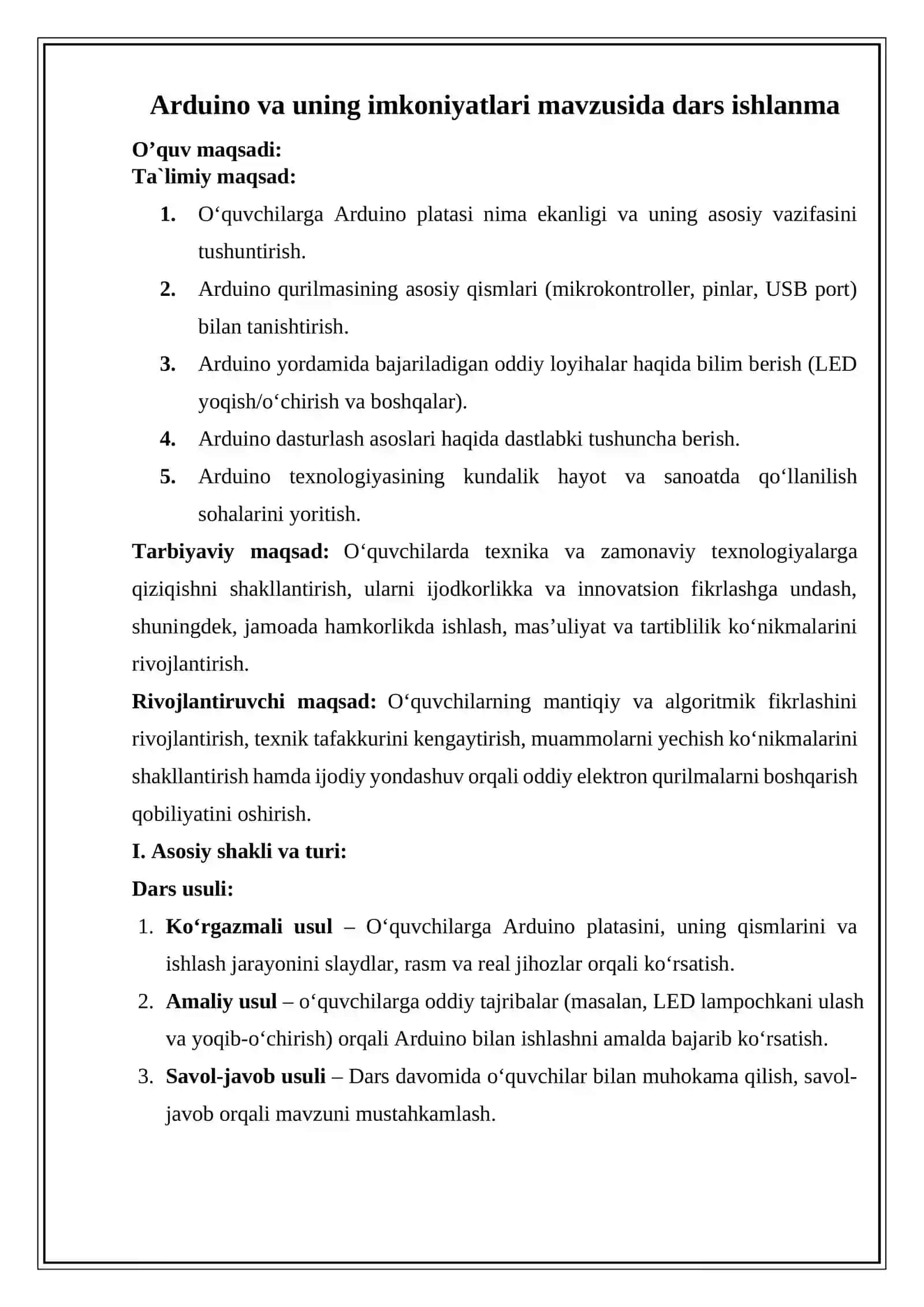 Arduino va uning imkoniyatlari 2