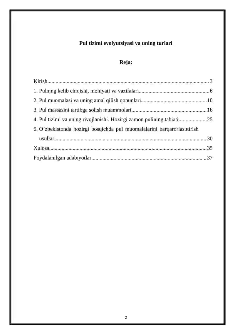 Pul tizimi evolyutsiyasi va uning turlari 2