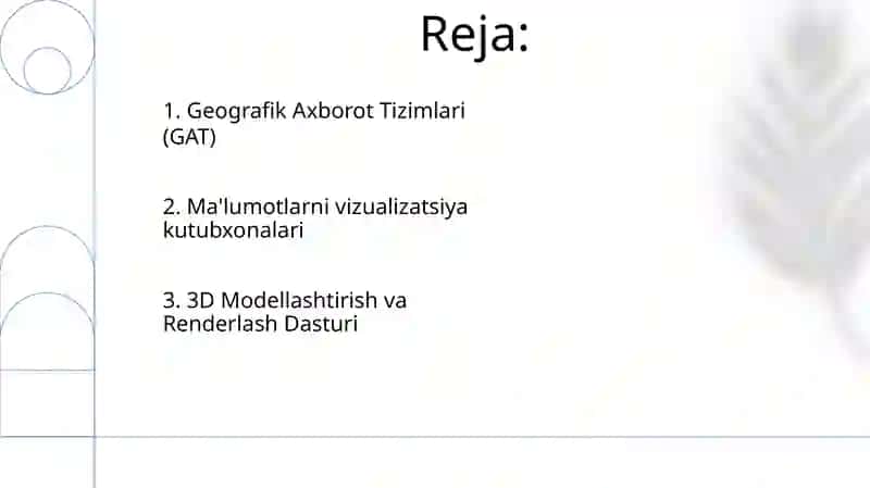 Uch o’lchovli grafik axborotlarni yaratish va qayta ishlash vositalari 2