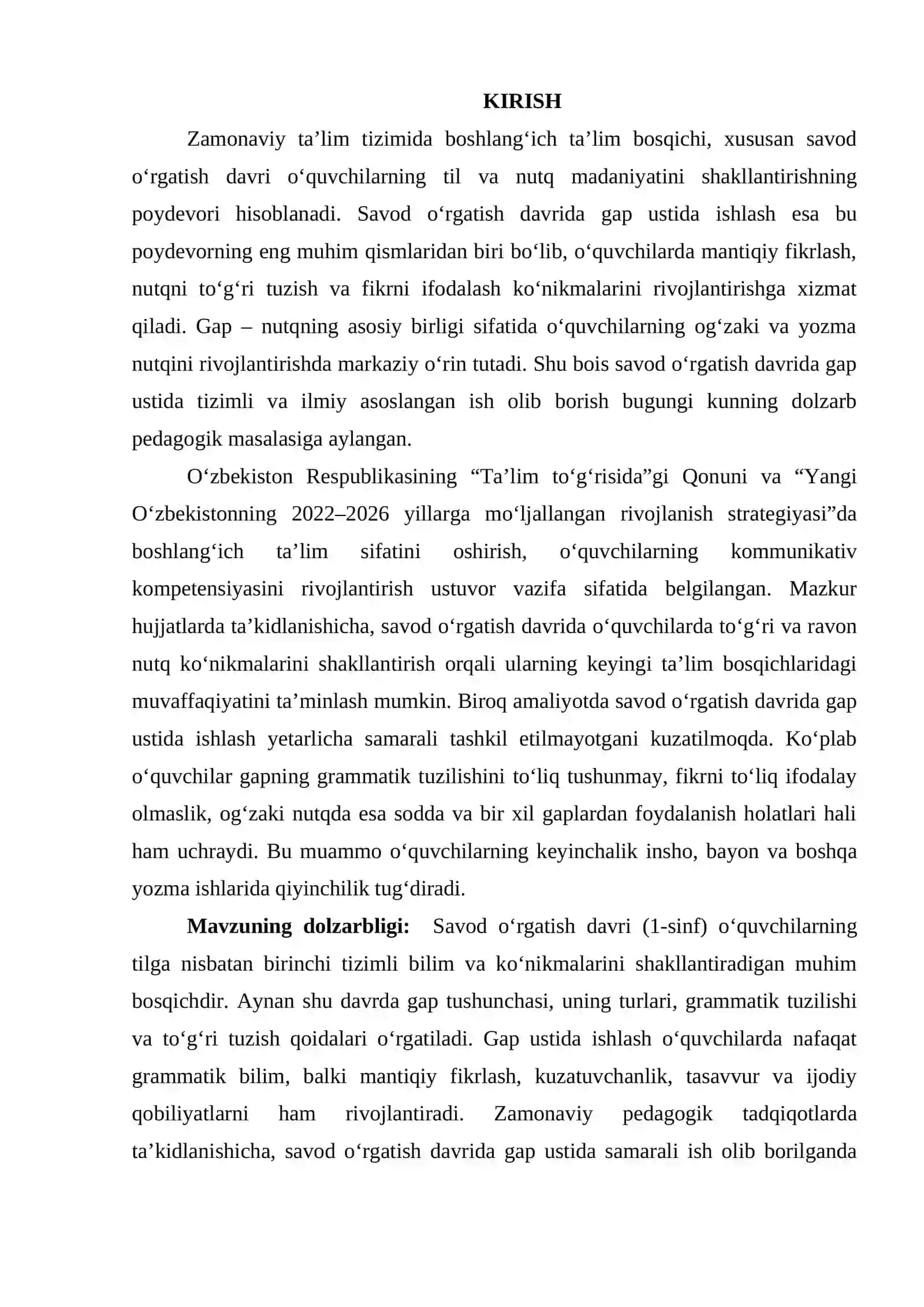 Savod oʻrgatish davrida gap ustida ishlash 2