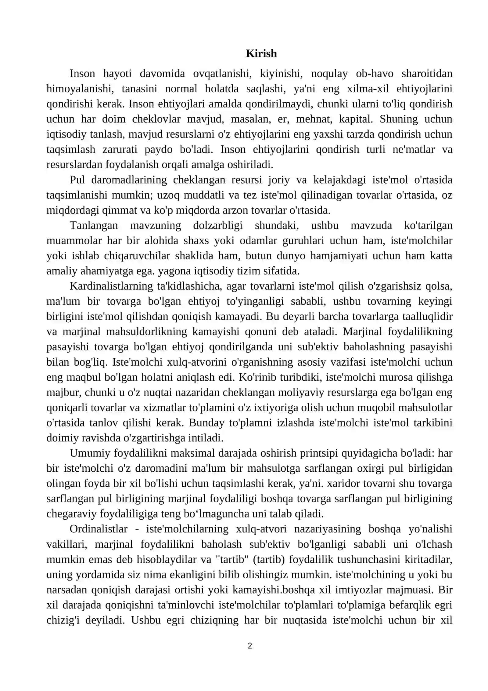 Iste’molchi huquqi nazaryasi: naflilik va uni maksimallashtirish qoidasi 2