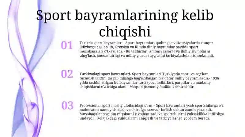 Sport Bayramlari Tarixi Va Uni Kasbiy Tayyorgarlikdagi OʻRni 2