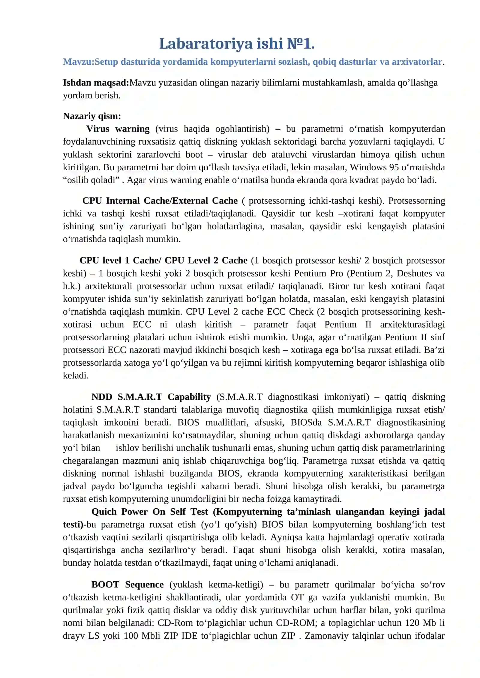 Jismoniy madaniyat fakulteti labaratoriya ishi №1 2