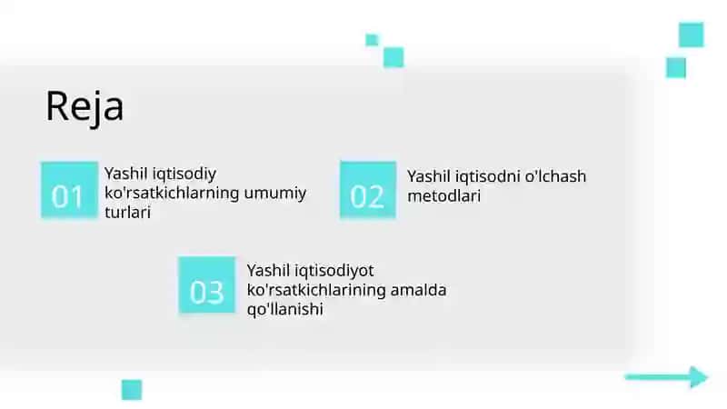 Yashil iqtisodni tavsiflovchi ko'rsatkichlar mohiyati 2