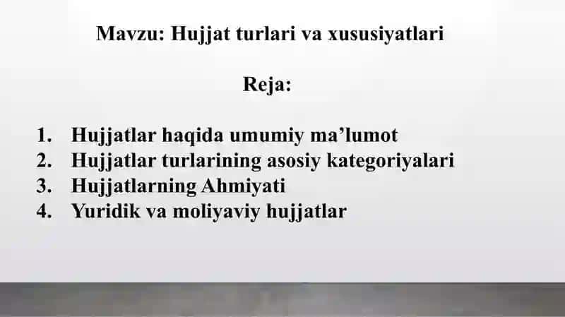 Hujjatturlarivaxususiyatlari 2