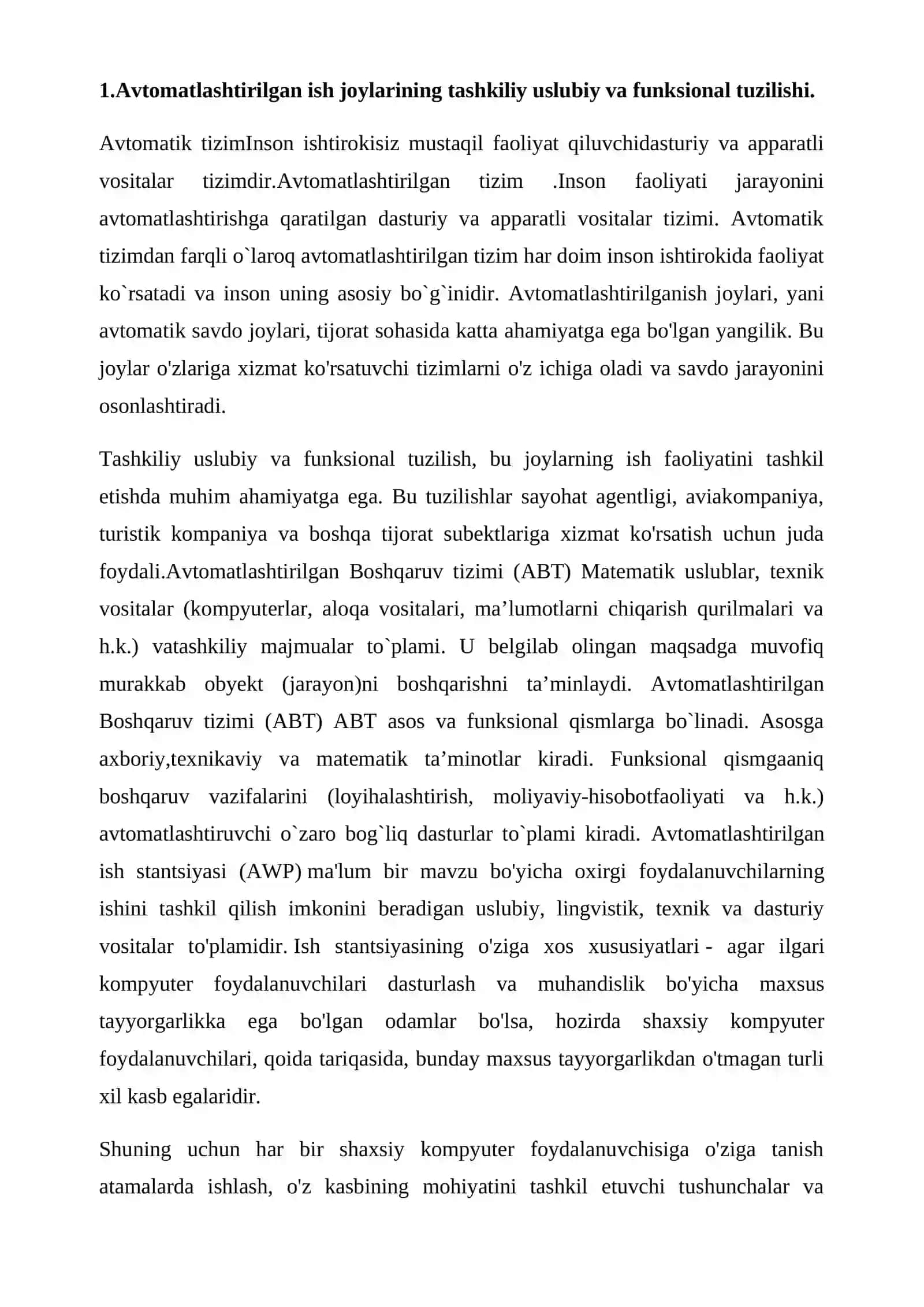 Avtomatlashtirilgan tijorat tizimlari 2