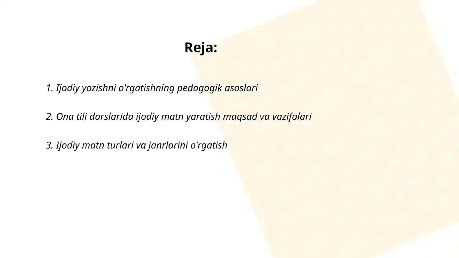 Ijodiy yozishni o'rgatishning pedagogik asoslari 2