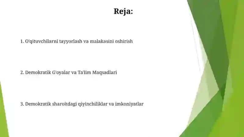 Demokratik jamiyatda o'qituvchilik kasbi va unga qo'yiladigan talablar 2