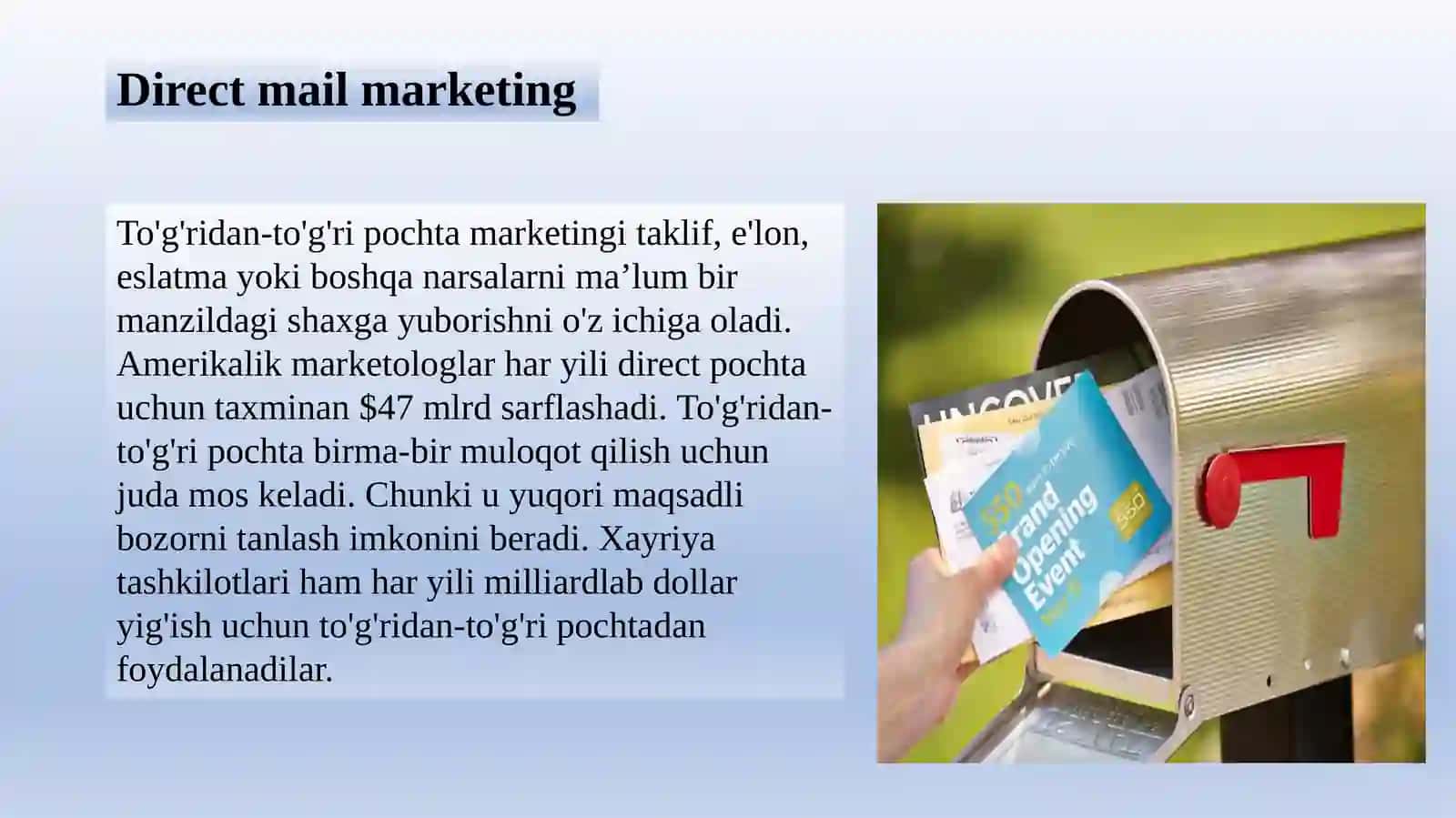 To'g'ridan-to'g'ri pochta marketingi 2