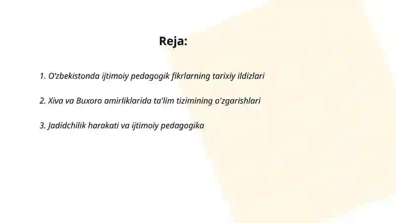 Oʻzbekistonda ijtimoiy pedagogikaning paydo boʻlishi madaniy-tarixiy, ijtimoiy huquqiy shart-sharoitlari 2