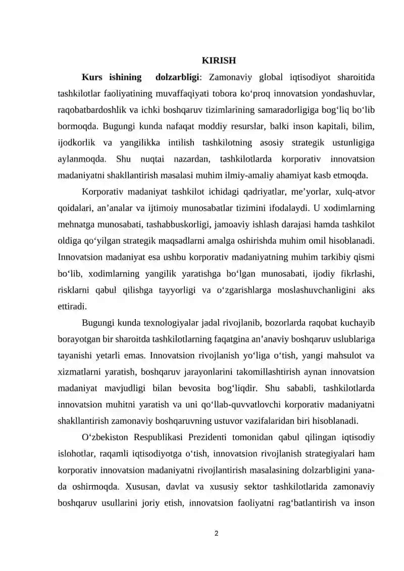 Korporativ innovatsion madaniyatni shakllantirish 2