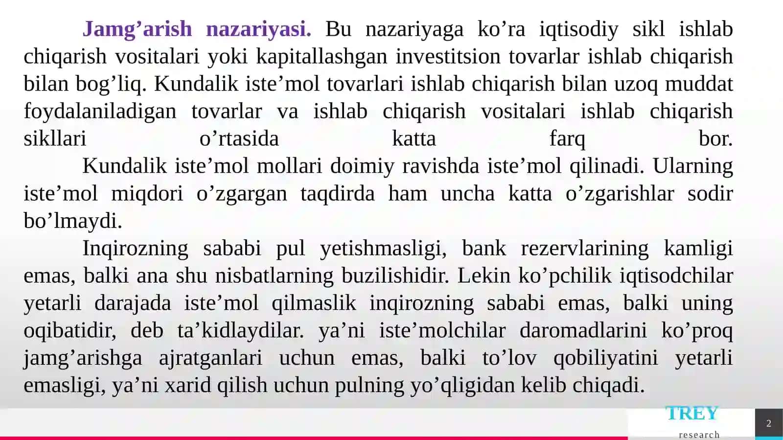 IQTISODIY SIKLLAR (INQIROZ, TIKLANISH, YUKSALISH VA PASAYISH)NING ASOSIY XUSUSIYATLARI 2