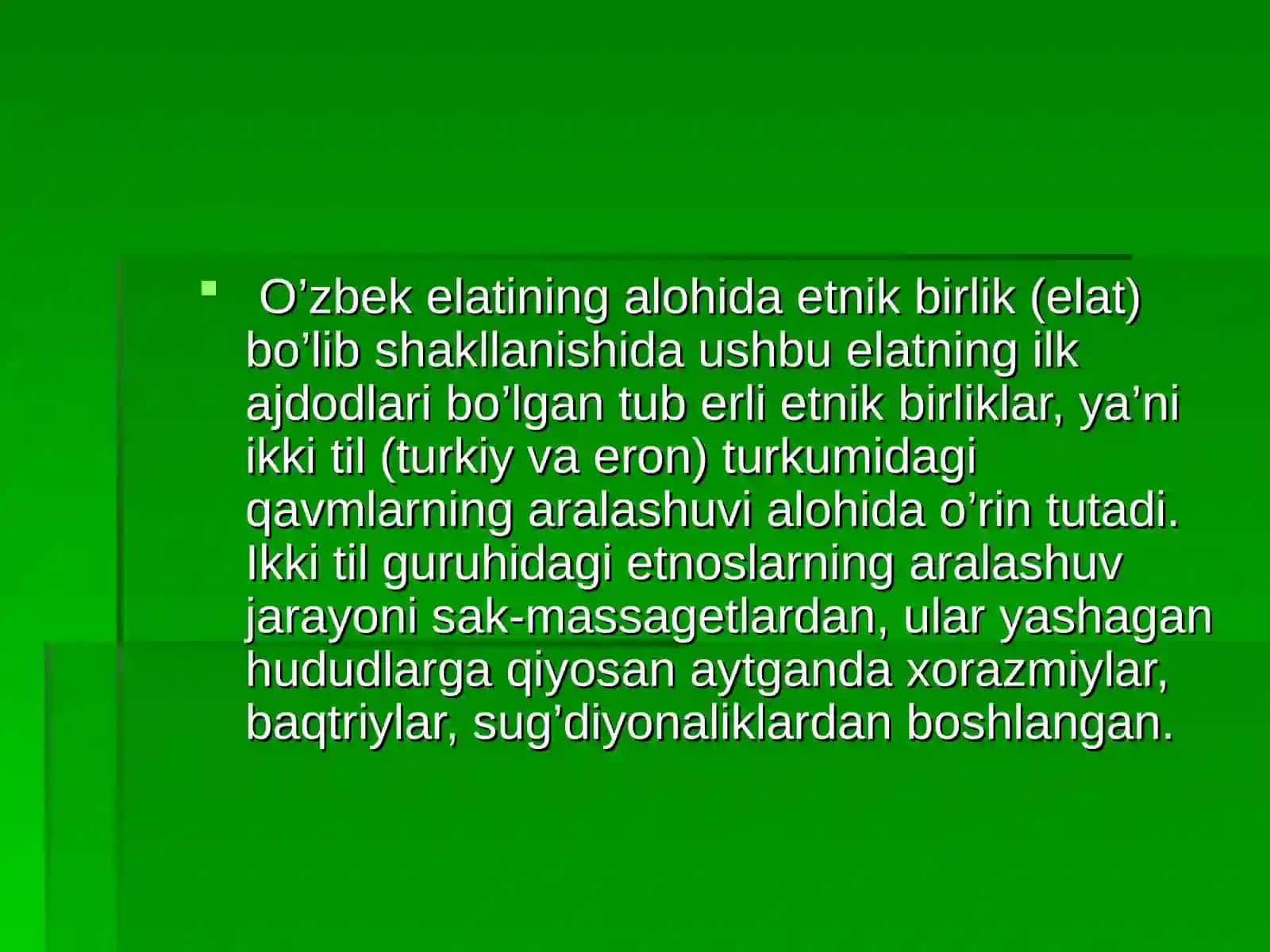 O’zbek xalqining shakllanish jarayoni 2