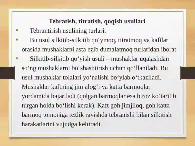 Urish va tebratish texnikasi 2