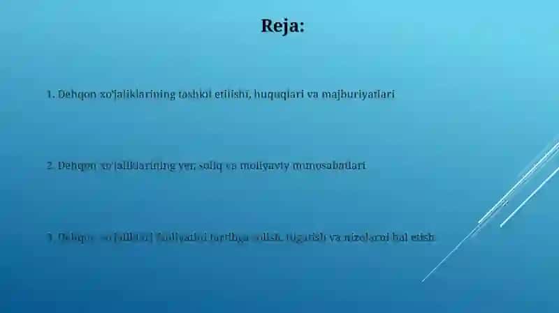 Dehqon xo'jaliklarining huquqiy holati 2