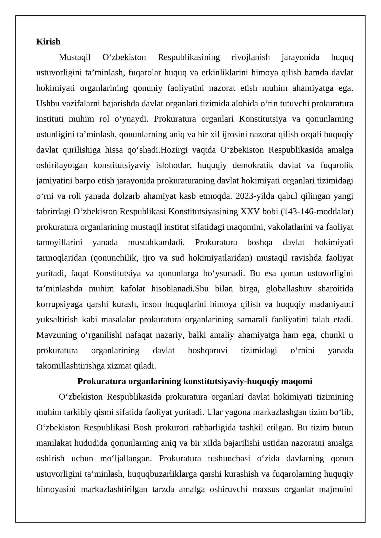 Prokuraturaning davlat organlari tizimidagi o‘rni 2
