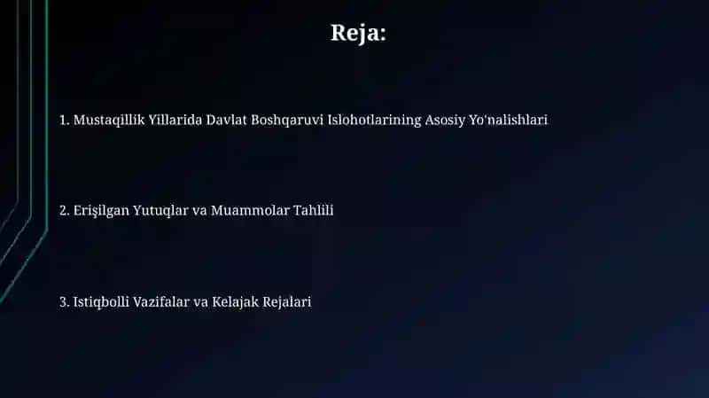 Mustaqillik Yillarida Davlat Boshqaruvi Islohotlar 2
