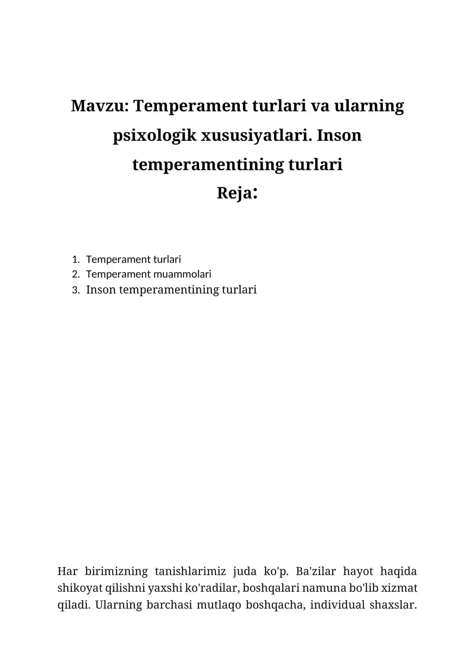 Temperament 2