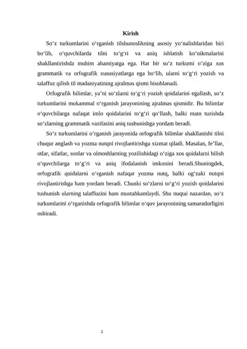 So‘z turkumlarini o‘rganishda hosil qilinadigan orfografik bilimlar 2