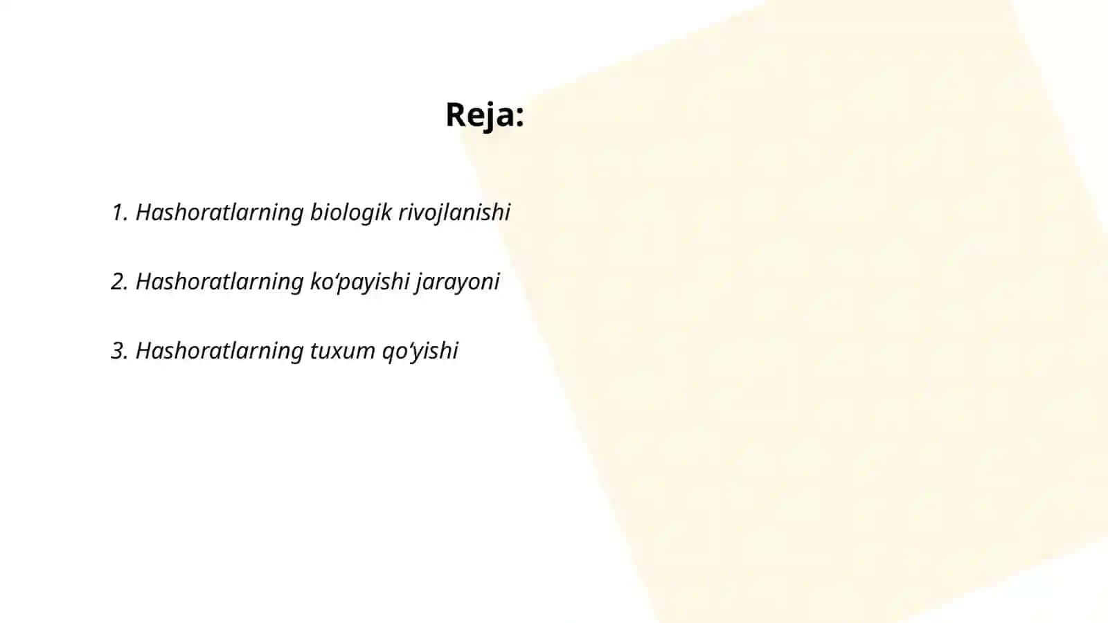 Hashoratlarning kòpayishi va rivojlanishi 2