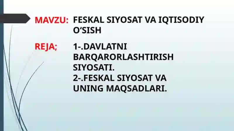 ORIENTAL UNVIRSITETI IQTISODIYOT YUNALISHI 4-BOSQICH 135-GURUH TALABASI IBODULLAYEV TOHIRNING DENAMIK MAKROIQTISODIYOT FANIDAN TAQDIMOTI 2