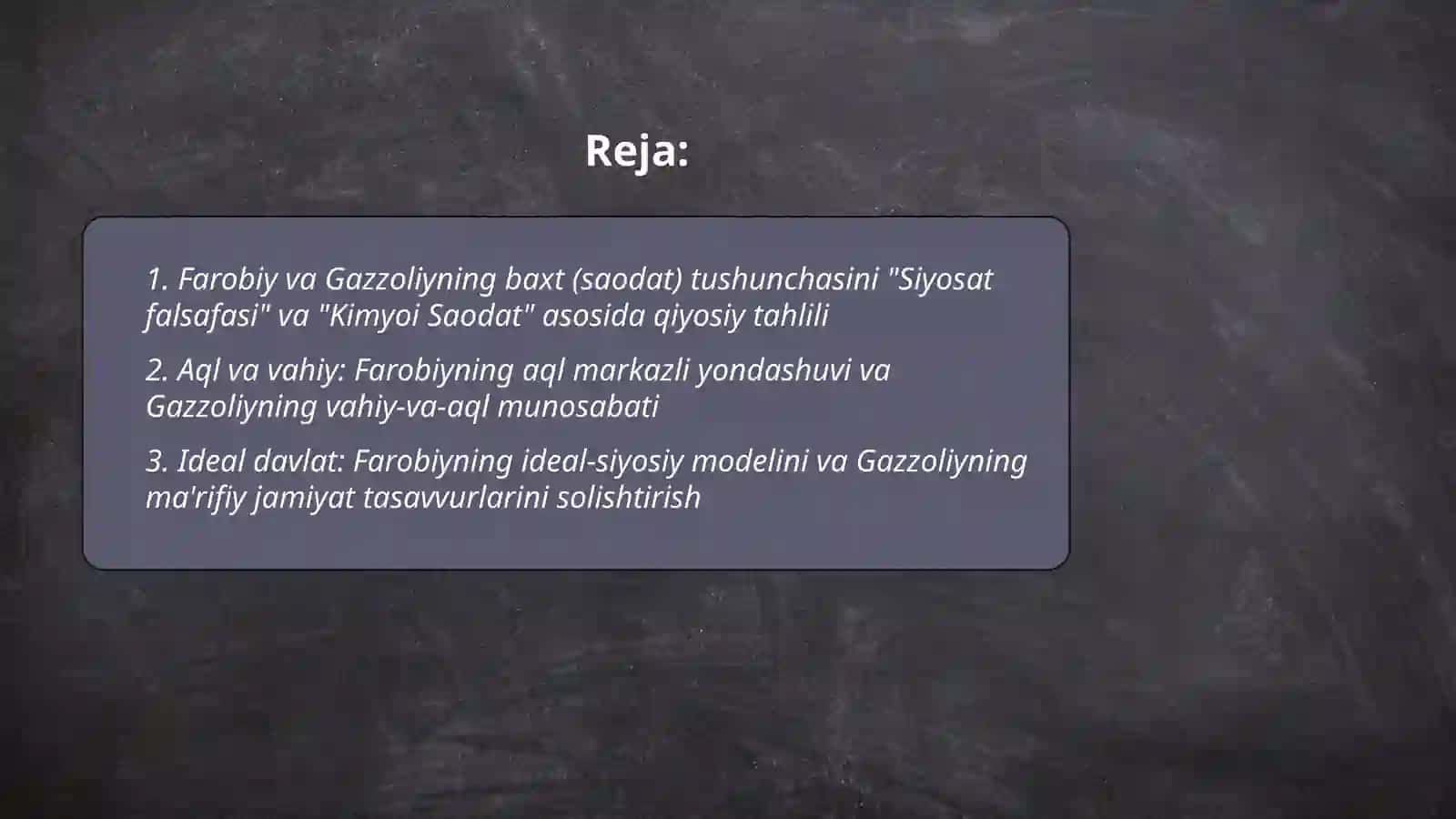 Abu Nasr Farobiy va Ĝazzoliyning falsafa ilmiga oid qarashlarini qiyosiy tahlil etish 2