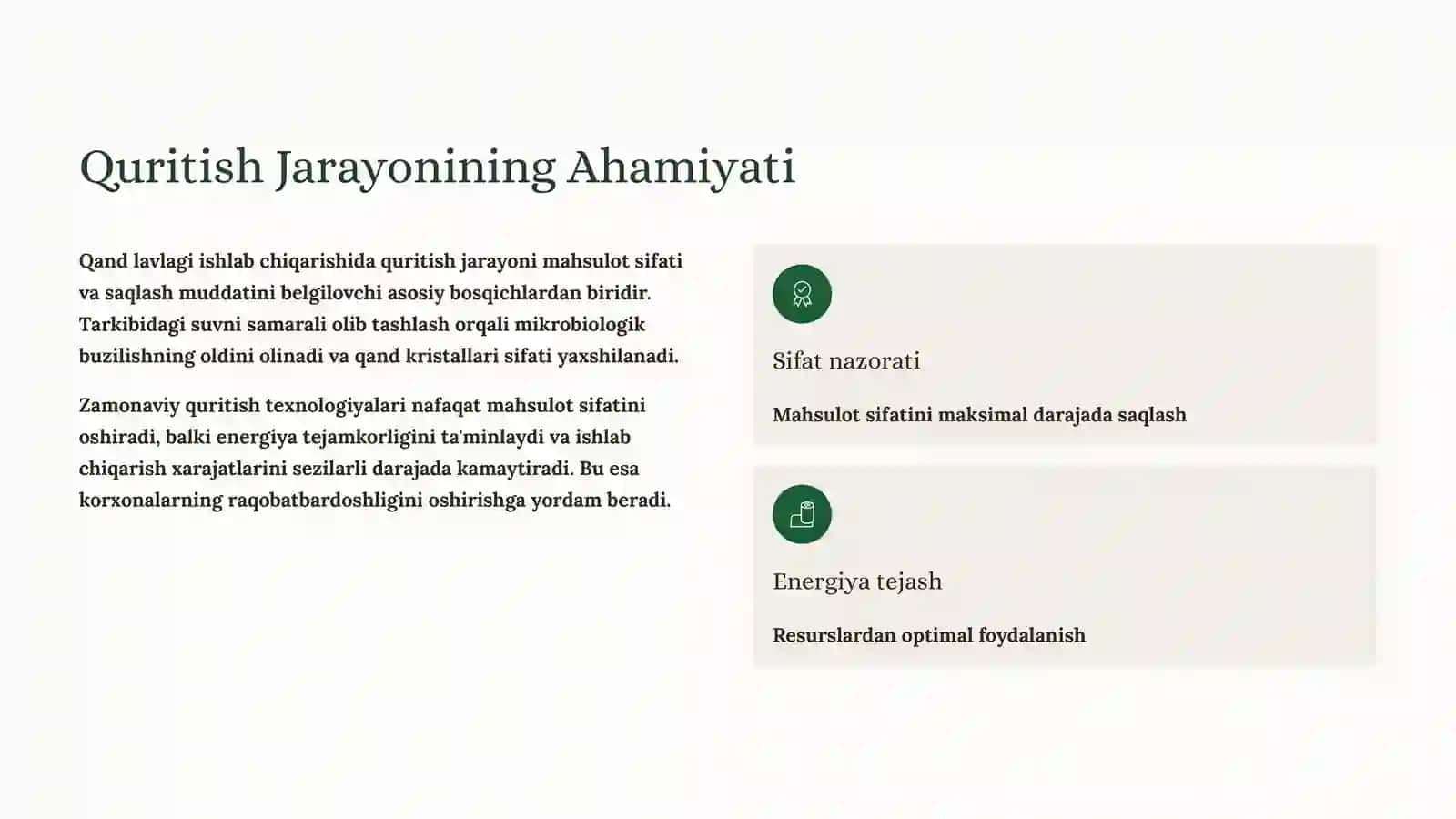 Qand Lavlagini Quritishning Takomillashgan Texnologiyalari 2