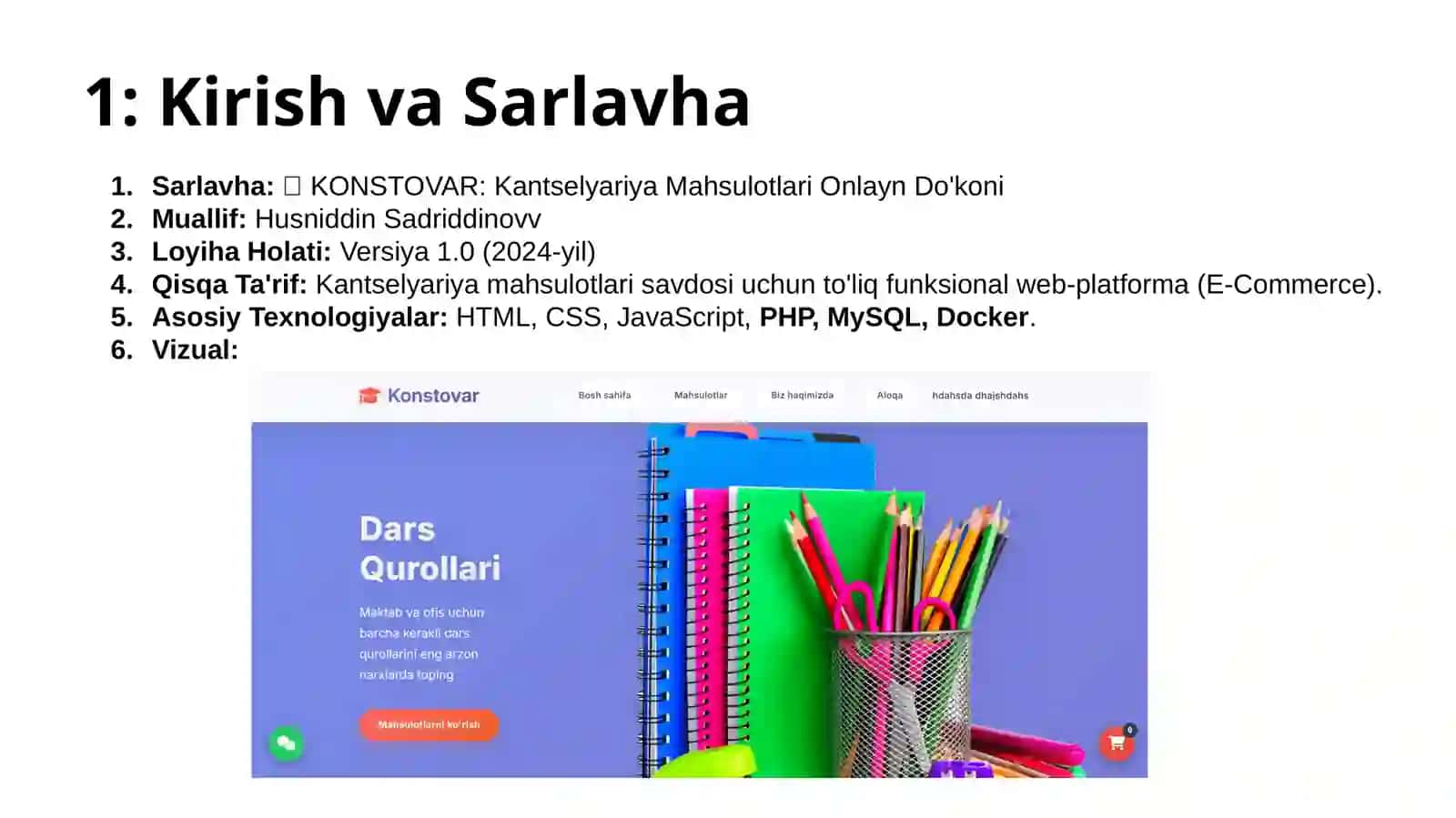KONSTOVAR:KantselyariyaMahsulotlariOnlaynDo'koni 2