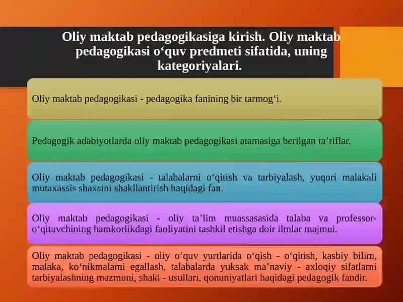 OLIY MAKTAB PEDAGOGIKASI 2