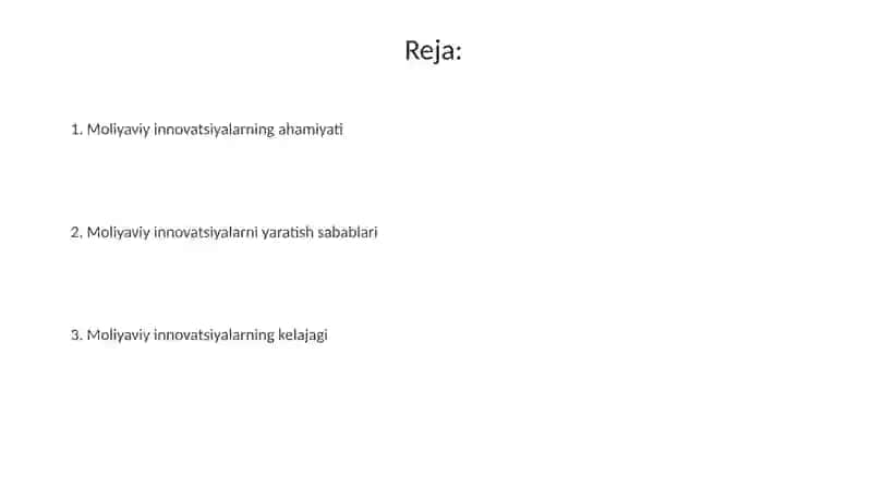 Moliyaviy innovatsiyalar yaratilishining ahamiyati. 2