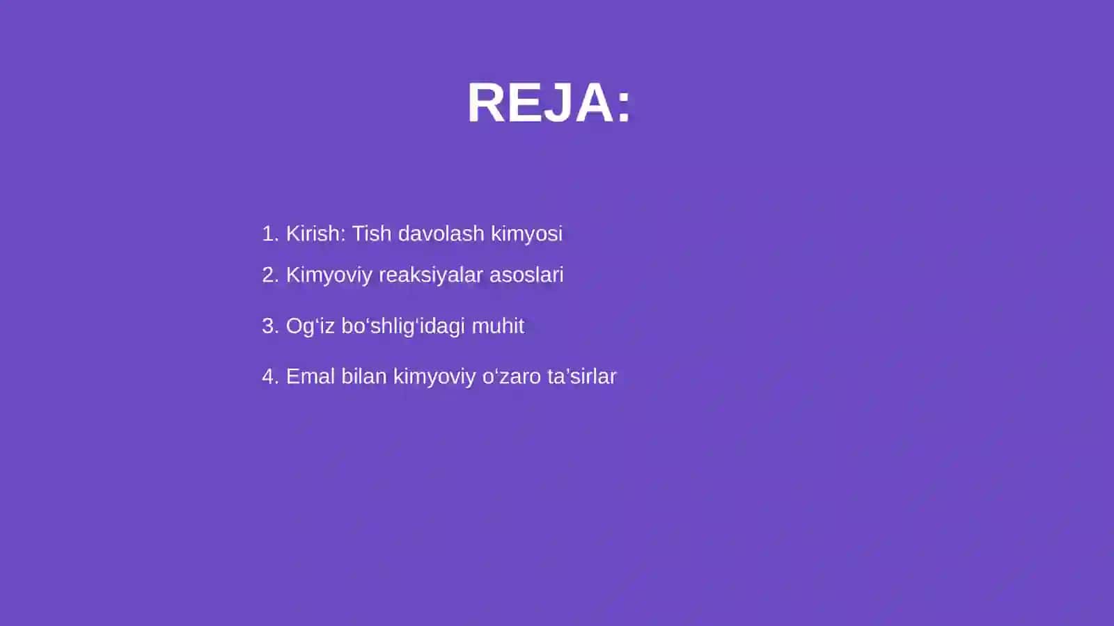 Tish Davolash va Protezlarda Kimyoviy Reaksiyalar 2