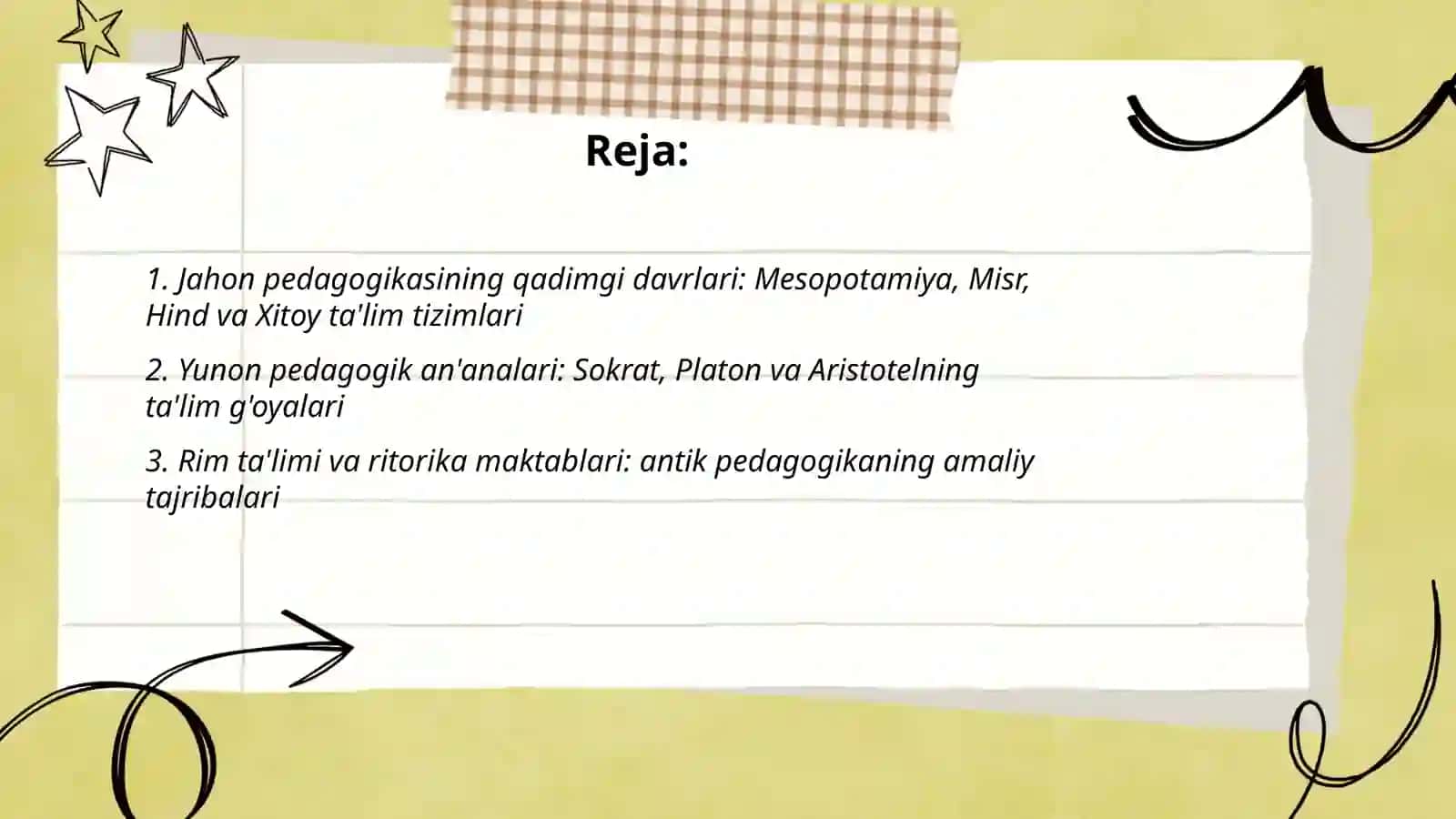 Jahon pedagogikasining qadimgi davrlari 2