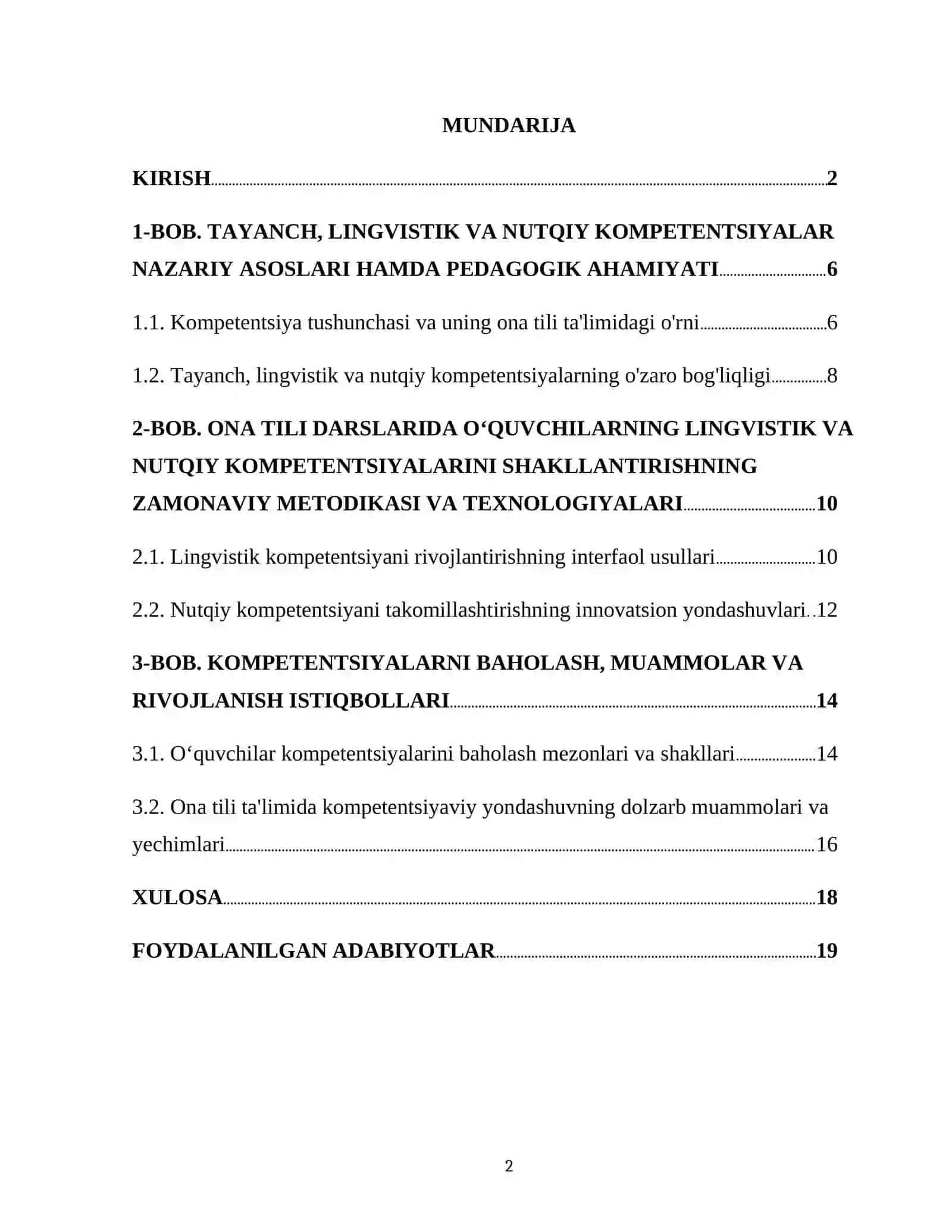 Ona tili darslarida o‘quvchilarning tayanch, lingvistik va nutqiy kompetentsiyalarini shakllantirish metodikasi 2