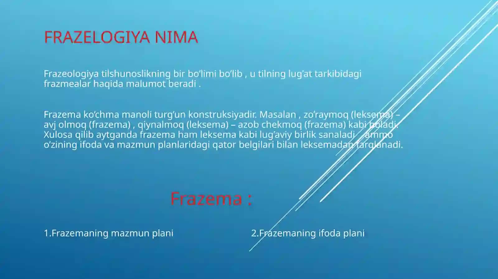 Barqaror birikmalar. Frazeologiya. 2