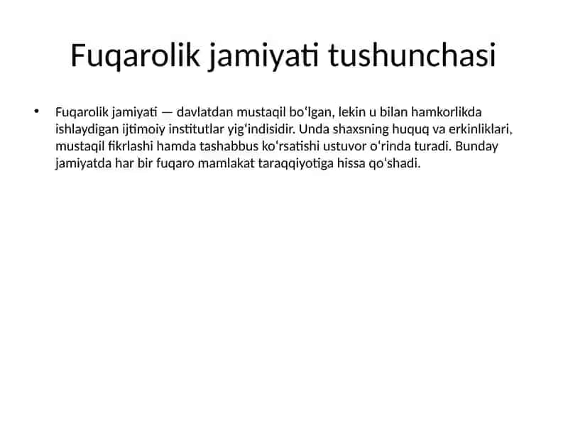 Demokratik fuqarolik jamiyati islohotlar 2